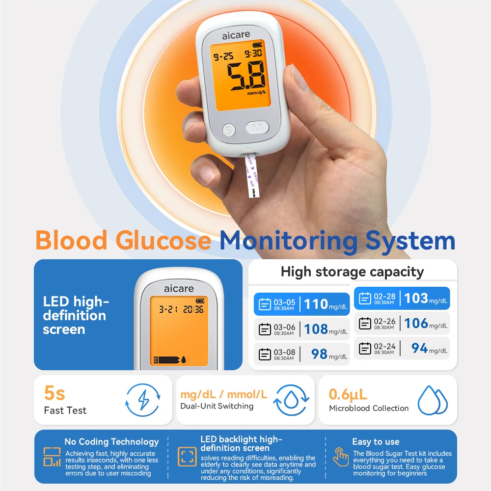 digital-blood-glucose-meter-fast-test-backlit-lcd-screen-home-travel-use-glucometer-diabetes-monitoring-kit-with-test-strips