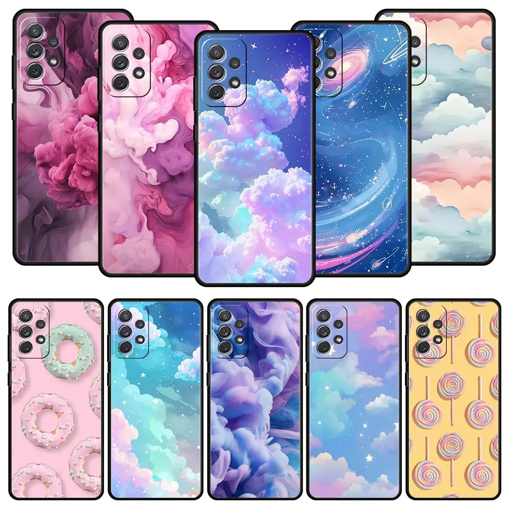 Phone Case For Samsung Galaxy A15 A13 A51 A71 A41 A21S A03S A05 A35 A55 A23 A25 A33 A53 A73 5G Cover Floating Liquid candy mural