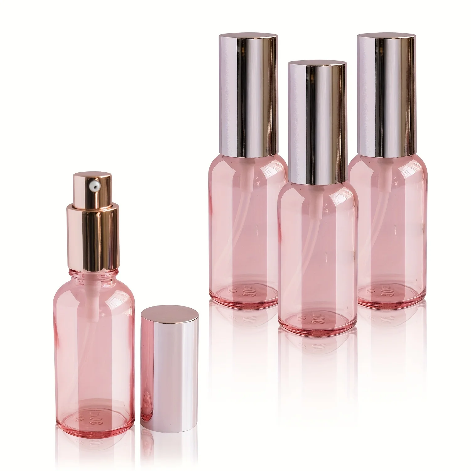 10 Stück Rosa Feinnebel-Glassprühflasche Nachfüllbarer Parfüm- und Ätherisches-Öl-Zerstäuber Reise-Tragbarer Flüssigkosmetik-Behälter – Detail 1