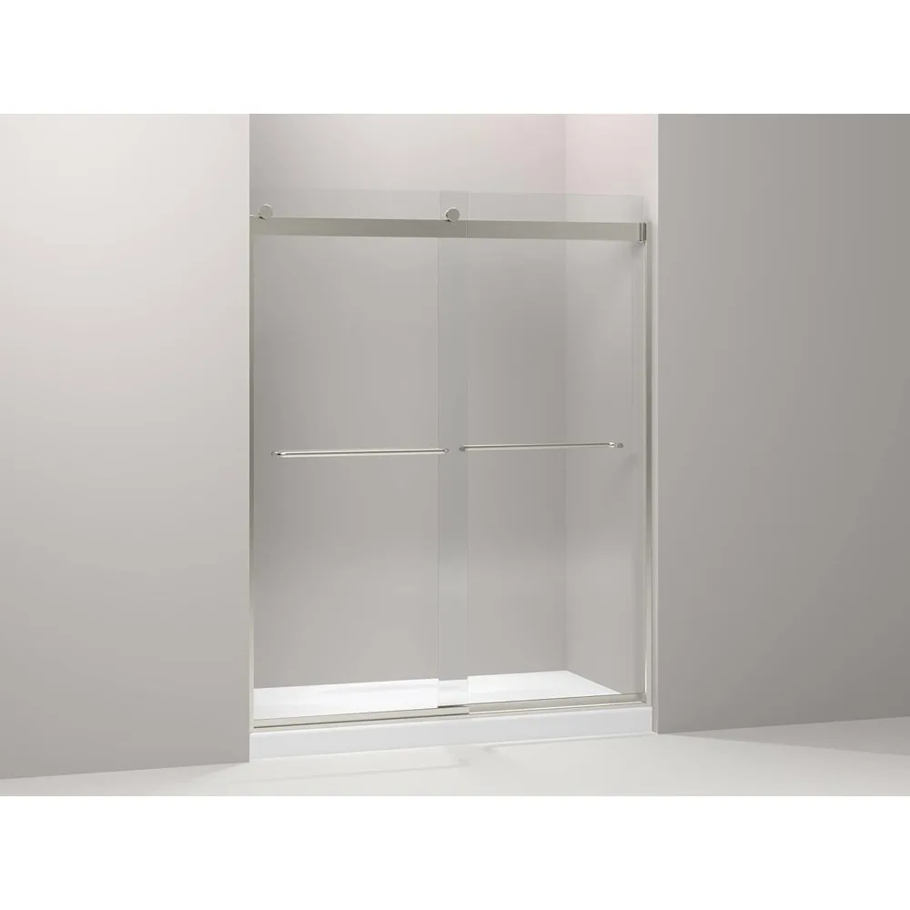 Shower Door, 74.00 x 3.06 x 59.63 inches, Crystal Clear with Matte Nickel frame