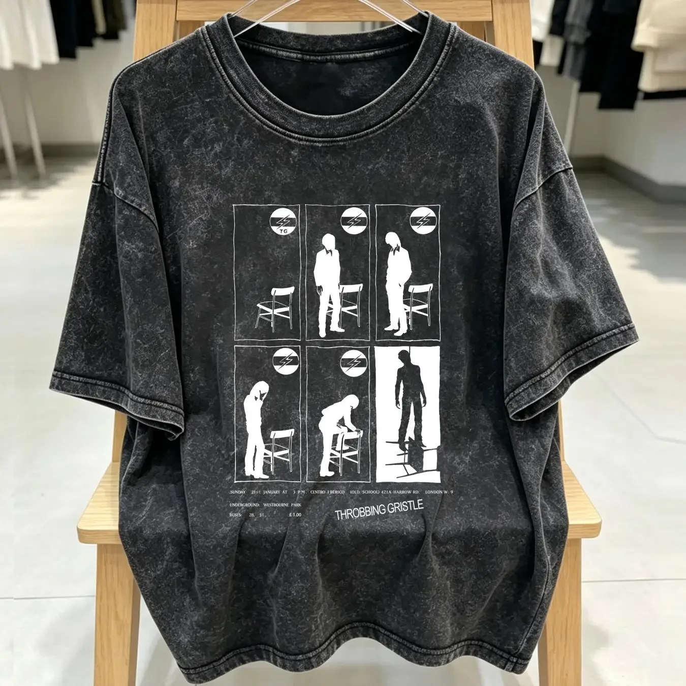 washed T Shirt Throbbing Gristle Flyer Coil Psychic TV Cabaret Voltaire Nurse with Wound Einstürzende Neubauten Skinny Puppy