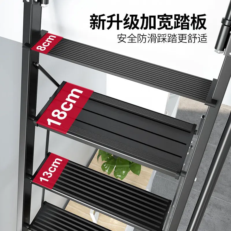 Aluminum alloy loft ladder Household indoor ladder Multifunctional climbing staircase Handrail Safety ladder