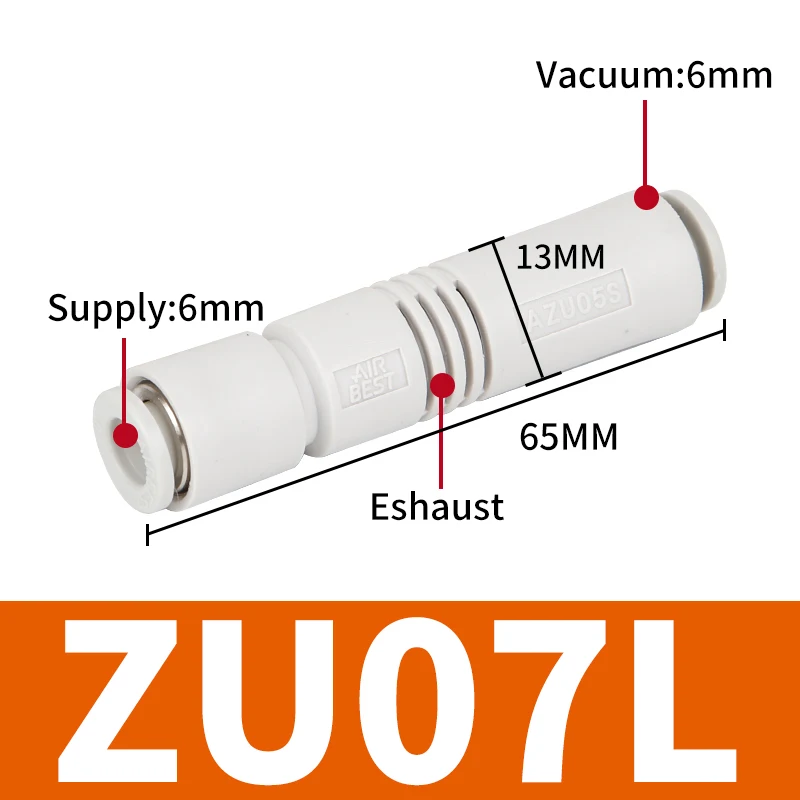 ZV06 Through Tubular Vacuum Generator ZU05S-04 Negative Pressure Generator AZU07L Large Suction 07LA01SA