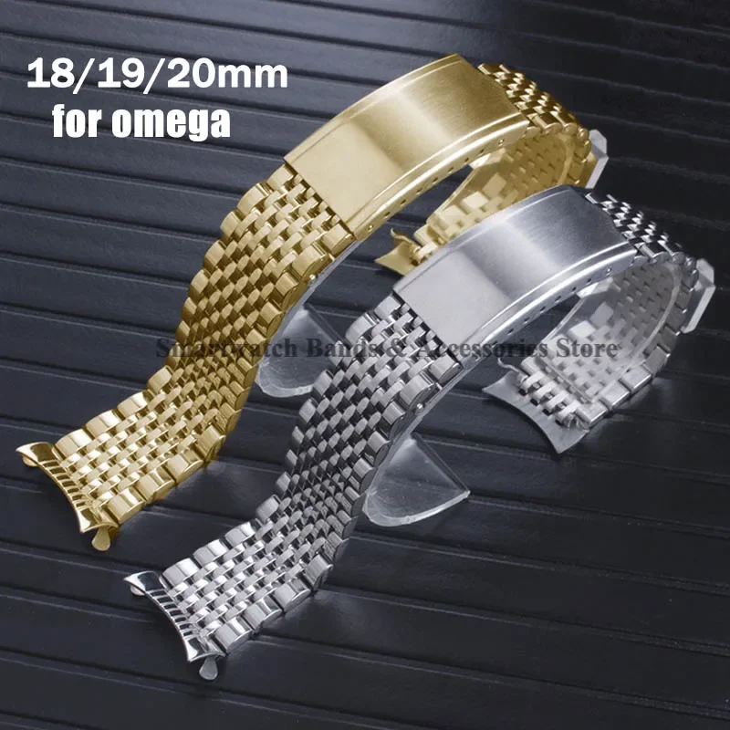 Stainless Steel Watch Strap 18mm 19mm 20mm for Omega Wrist Band Replacement Metal Watchband Accessories Men Women Sport Bracelet