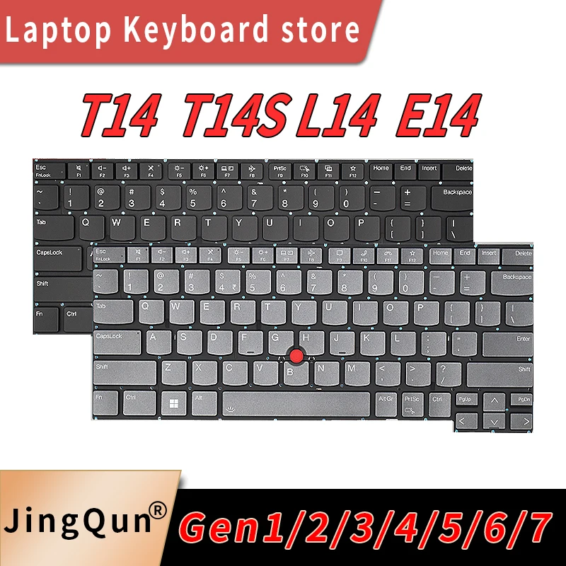 Replacement US/English Backlit Laptop Keyboard For Lenovo Thinkpad L14 E14 Gen1 Gen2 Gen3 Gen4 Gen5 Gen6/7 Layout