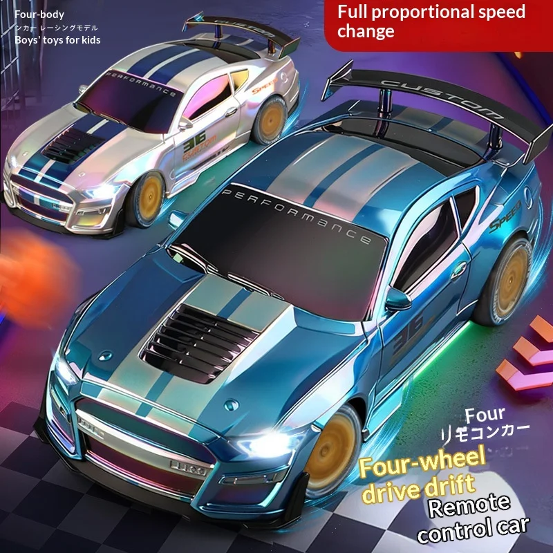 Generic 4WD RC Drift Car 2.4G Remote Control Full Proportional Speed Rechargeable High Speed Racing Toy Vehicle For Boys Kids