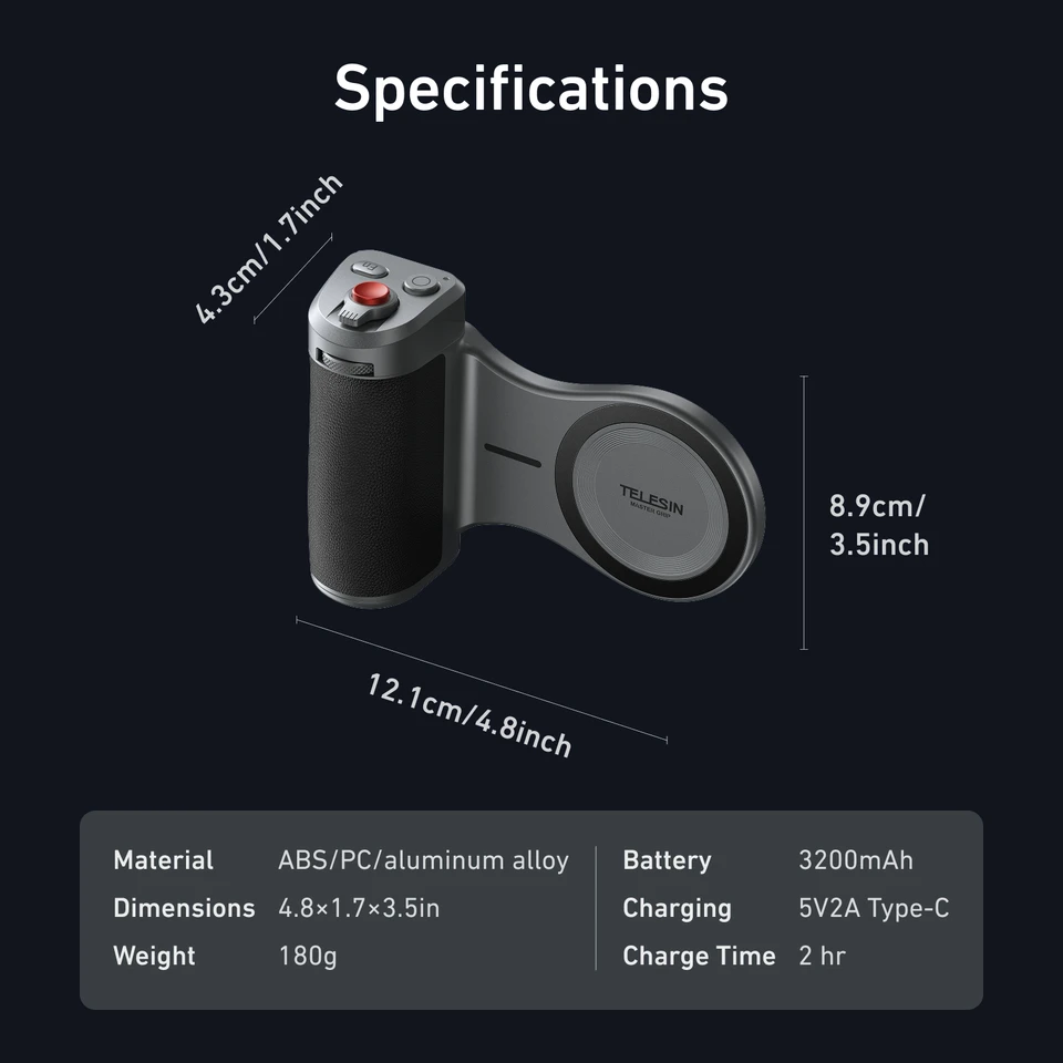 TELESIN Master Grip Set for iPhone17 Pro Pro Max Magnetic Phone