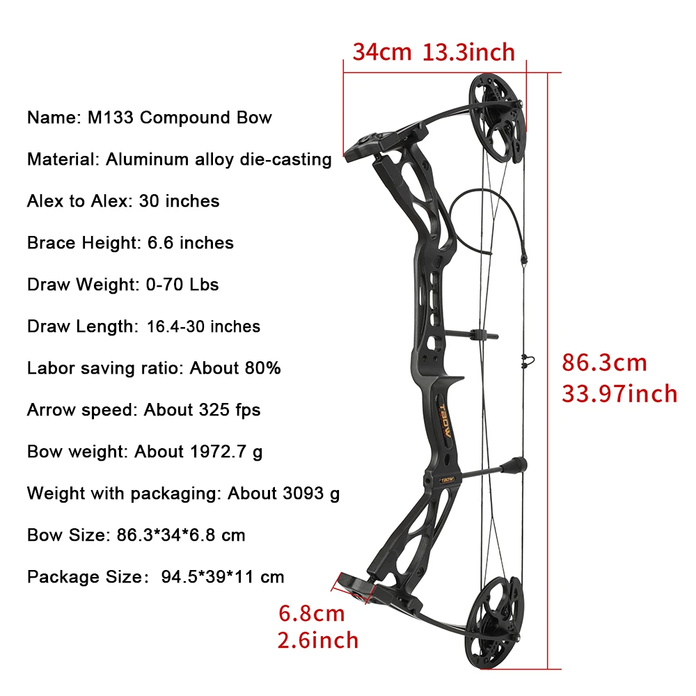 0-70 lbs Compound Bow Carbon Arrow Set Aluminum Alloy Riser Archery Pulley Bow Right Hand Shooting Hunting Bow