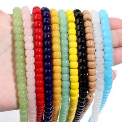 Apx 60pcs 8x6mm Crystal Glass Beads Cylindrical Loose Spacer Beads For Jewelry Making Supplies DIY Bracelet Necklace Accessories