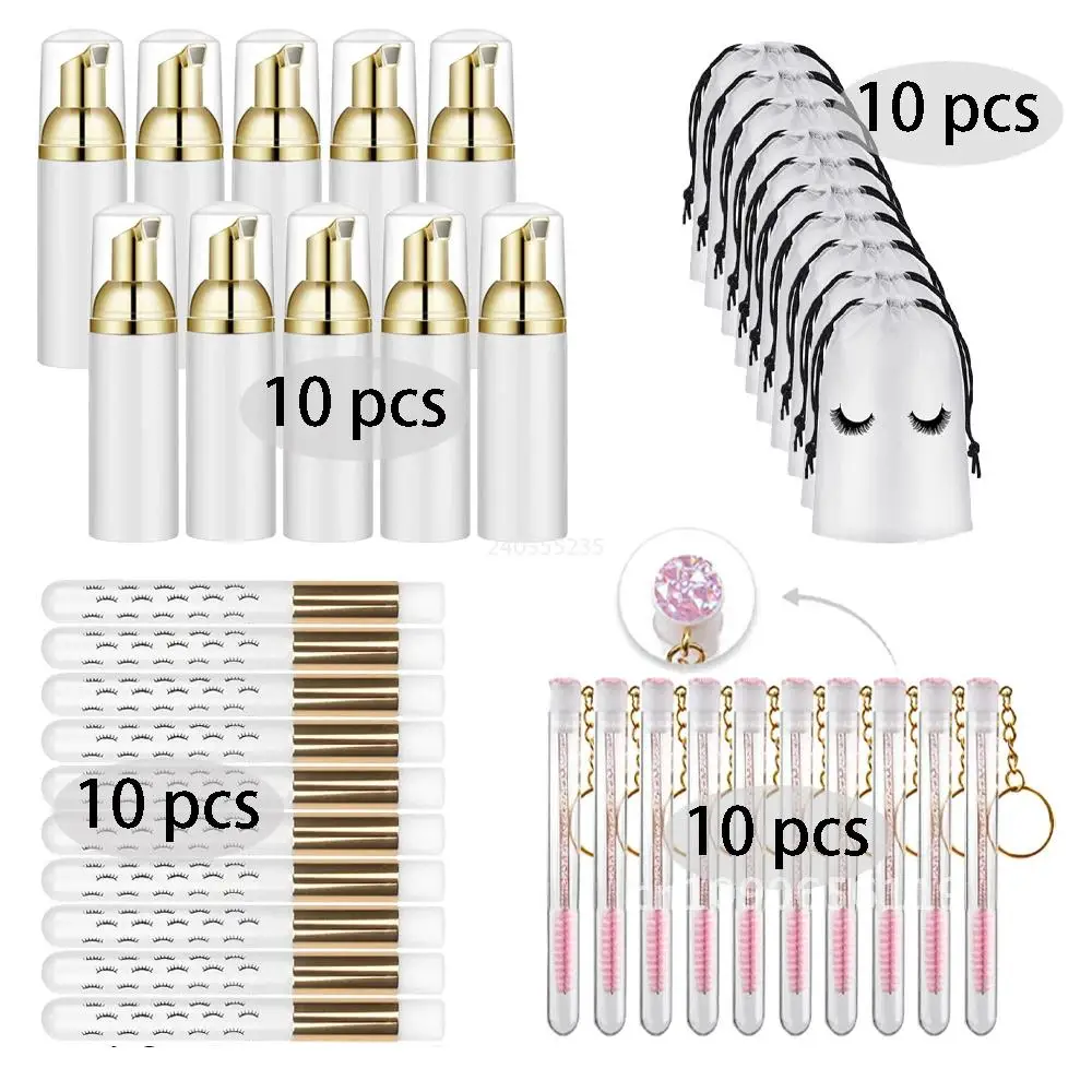 40Pcs 60ml Empty Bottle Eyelash Extension Care Makeup Tools Travel Foam Dispenser Plastic Cleansing Soap Bottle Skin Care Tools