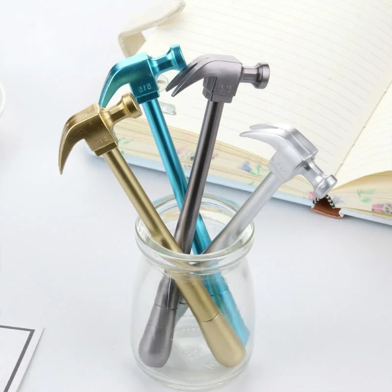 

4 Piece Creative Metallic Hammer Tools Stationery Gel Pen Simulation Cute