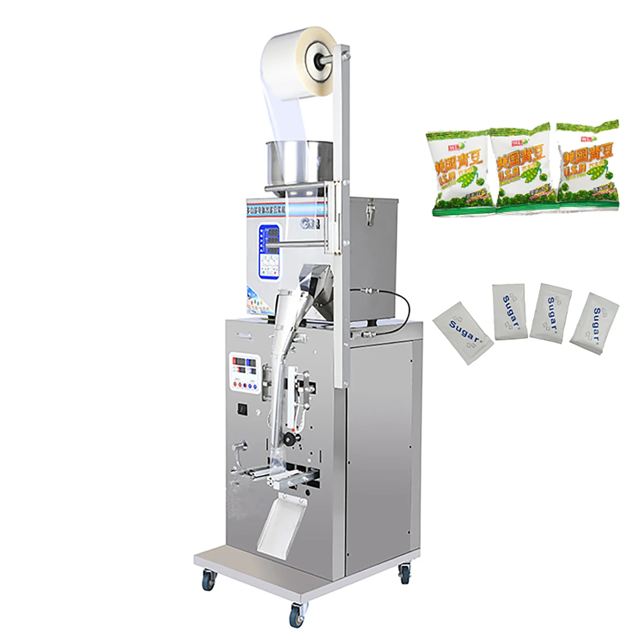 Chips Snacks Bags Automatic Vertical Machine Chip Packer Sealing Machines Wooden Case Packing Machine Bag Making 70 40bag/min