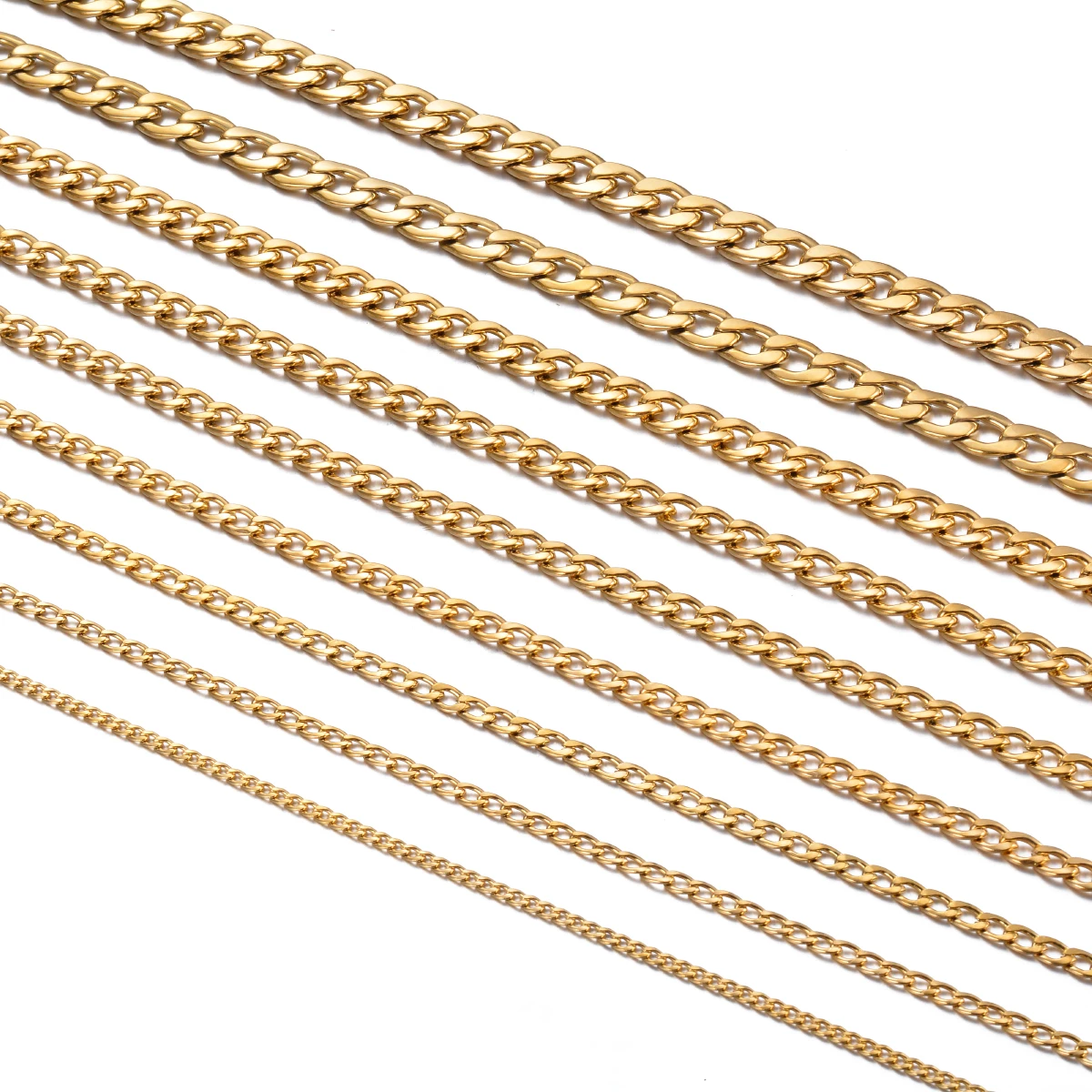 1 Stück kubanische Gliederkette aus Edelstahl, 3 mm–9,5 mm, Curban-Gliederkette für Männer und Frauen, Länge 21 cm–75 cm – Detail 3