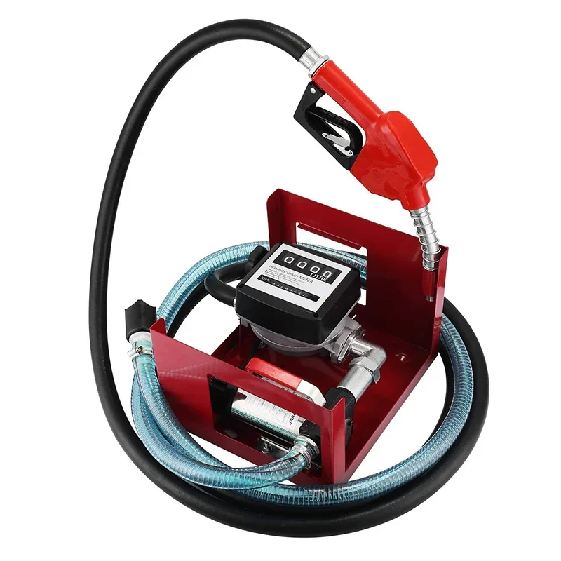 

12/24 Volt Electric Mobile Portable Mini Fuel Diesel Transfer Pump Kit with Auto Nozzle & Hose