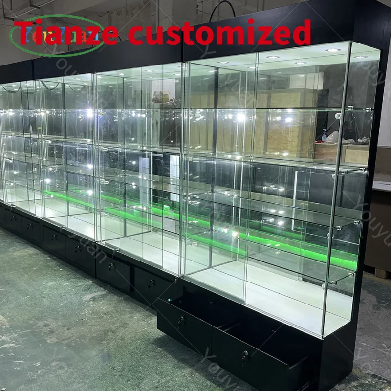 (Customized) Retail store interior design smoke shop showcases shop furniture display cabinet