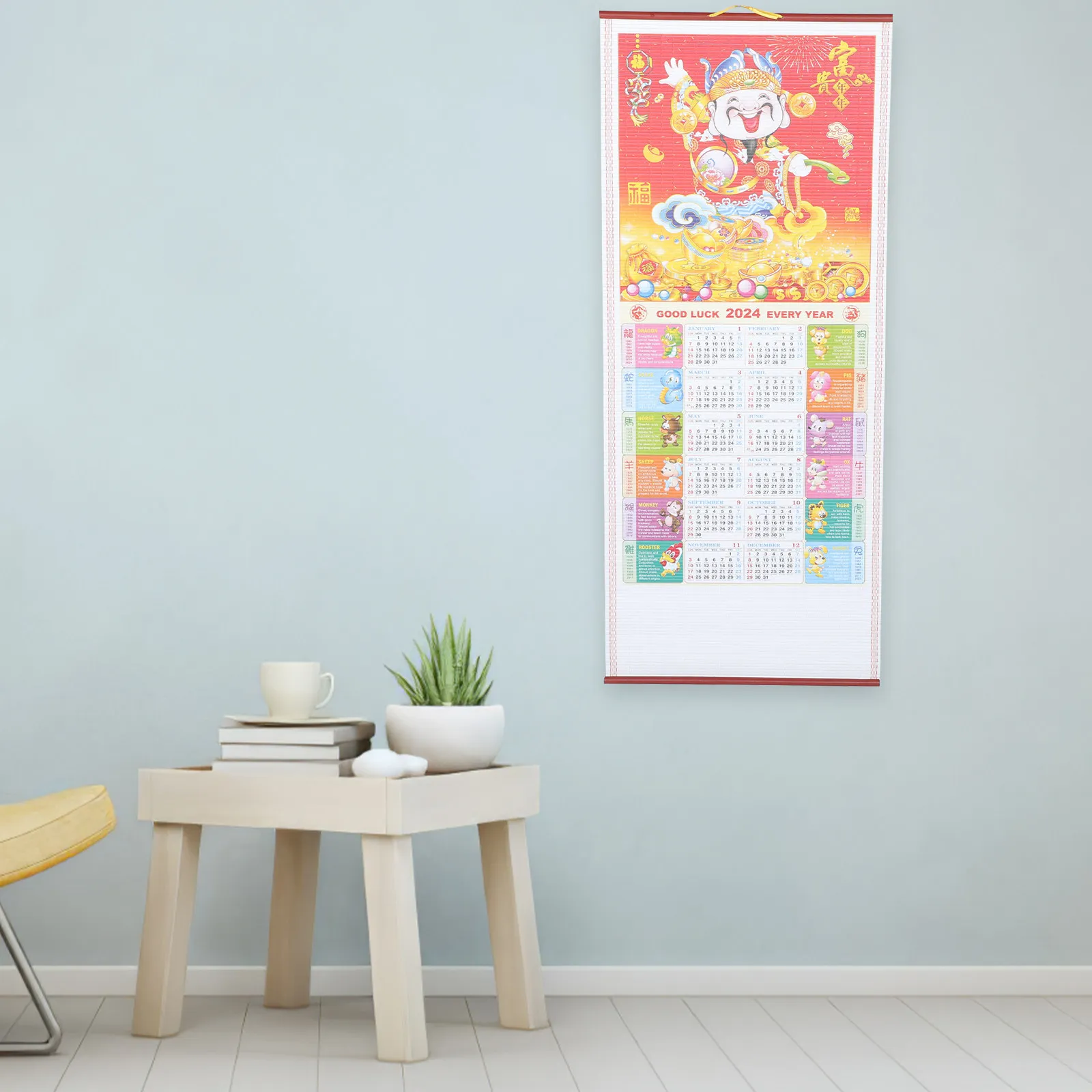 

2024 Traditional Chinese Wall Calendar Dragon Year Lunar Date Solar Term Planner Hanging Calendar for Home Office Dormitory Use