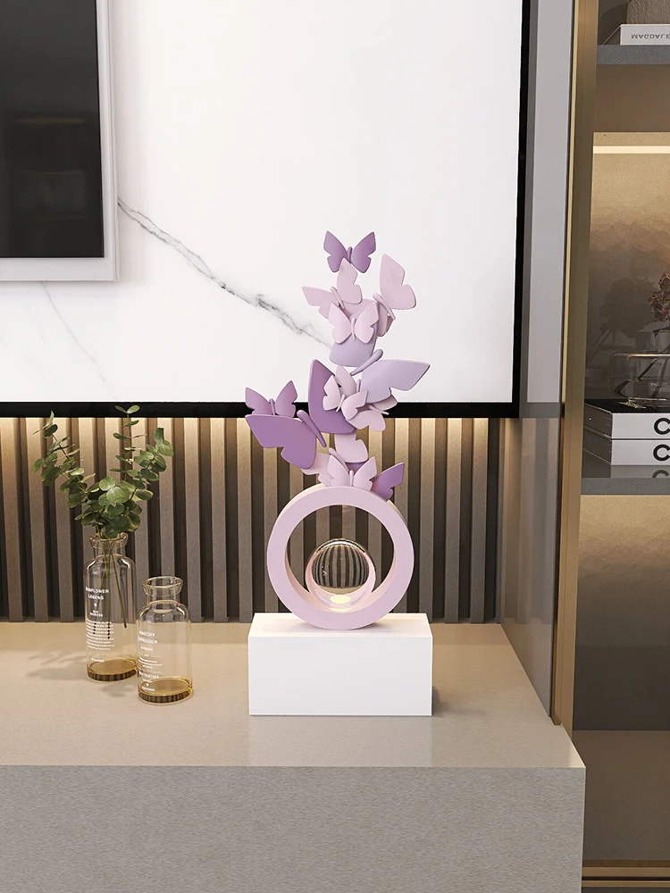 Home Decor Artistic Butterfly Sculpture Decoration Luxury Living Room TV Cabinet Entrance Desktop Statuette Decorations Gift