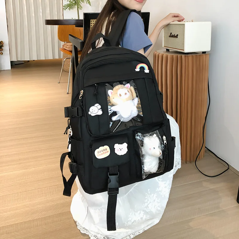 Large Capacity High School Student Backpack Ins Japanese Style Junior Student Schoolbag girl‘s Korean Style Chic book bag