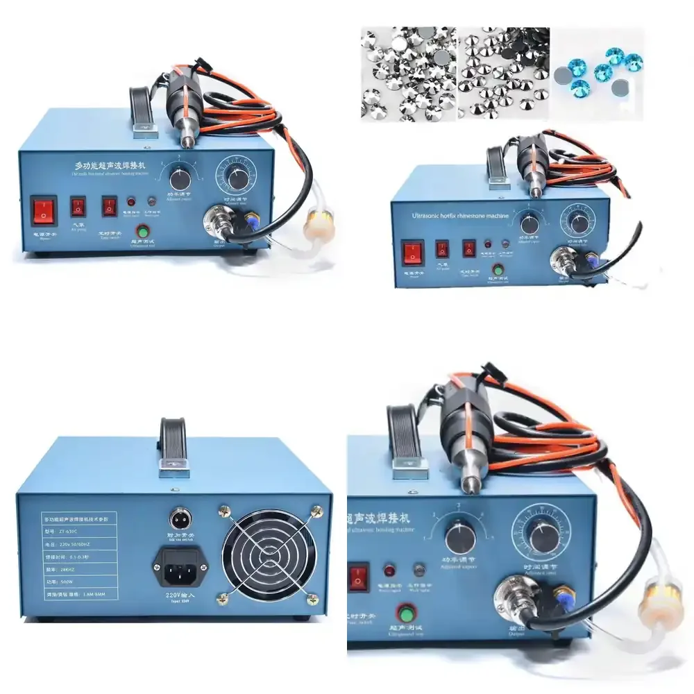 2026 HOT  220V Rhinestone Hotfix Transfer Fixing Machine Ultrasonic Apparel Diamond Template Machine for Setting Hot Fix