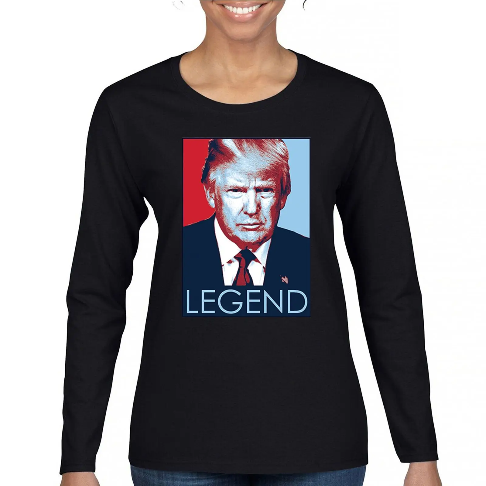 

Donald Trump the Legend Women's Long Sleeve T-shirt President America First FJB