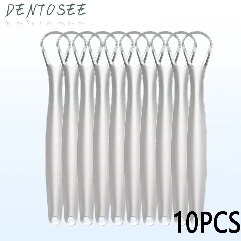 10 個ステンレス鋼舌スクレーパー口腔衛生ツール新鮮な息コーティングされた舌クリーニング耐久性のある再利用可能なマウスケア