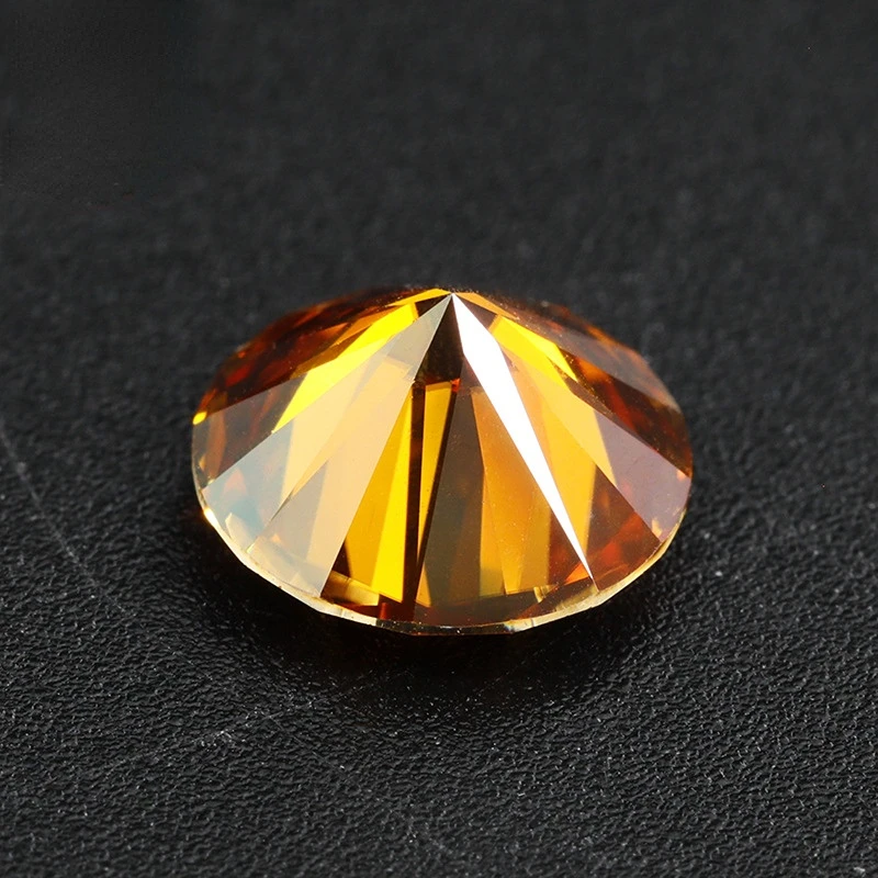 Amber Round Moissanite Loose Stone Beads D VVS Customize Moissanite 0.5ct-2ct ring Pendants for diamond GRA Certificate