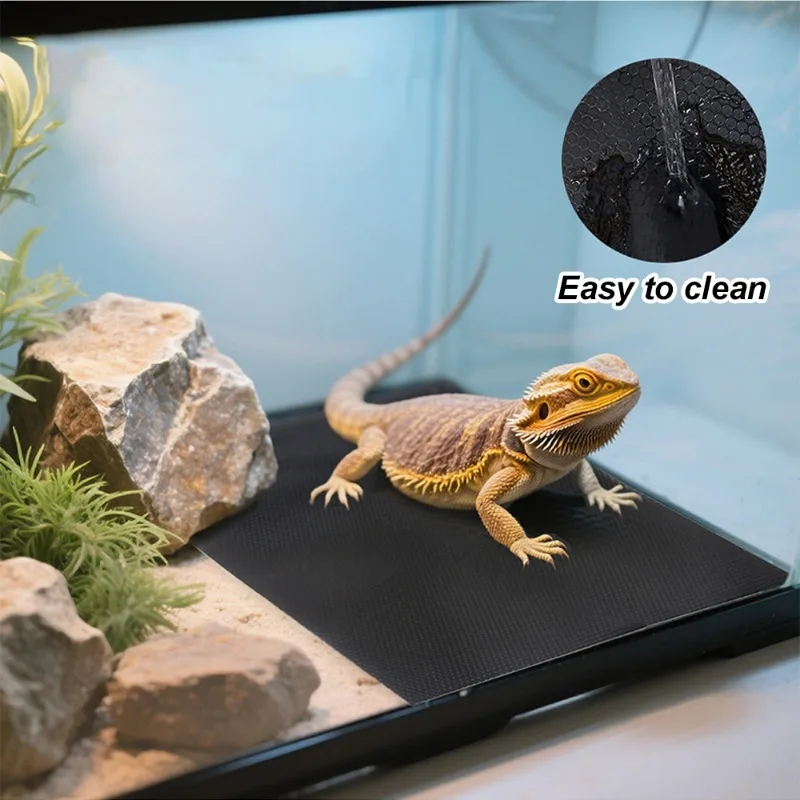 Reptilien-Terrarium-Liner-Tankbettwäsche für bärtiger Drache, Leopard, Gecko, Schlangenschildkröte, leicht zu schneidende Amphibienkäfig-Matte, Pad, Teppichbasis – Detail 4