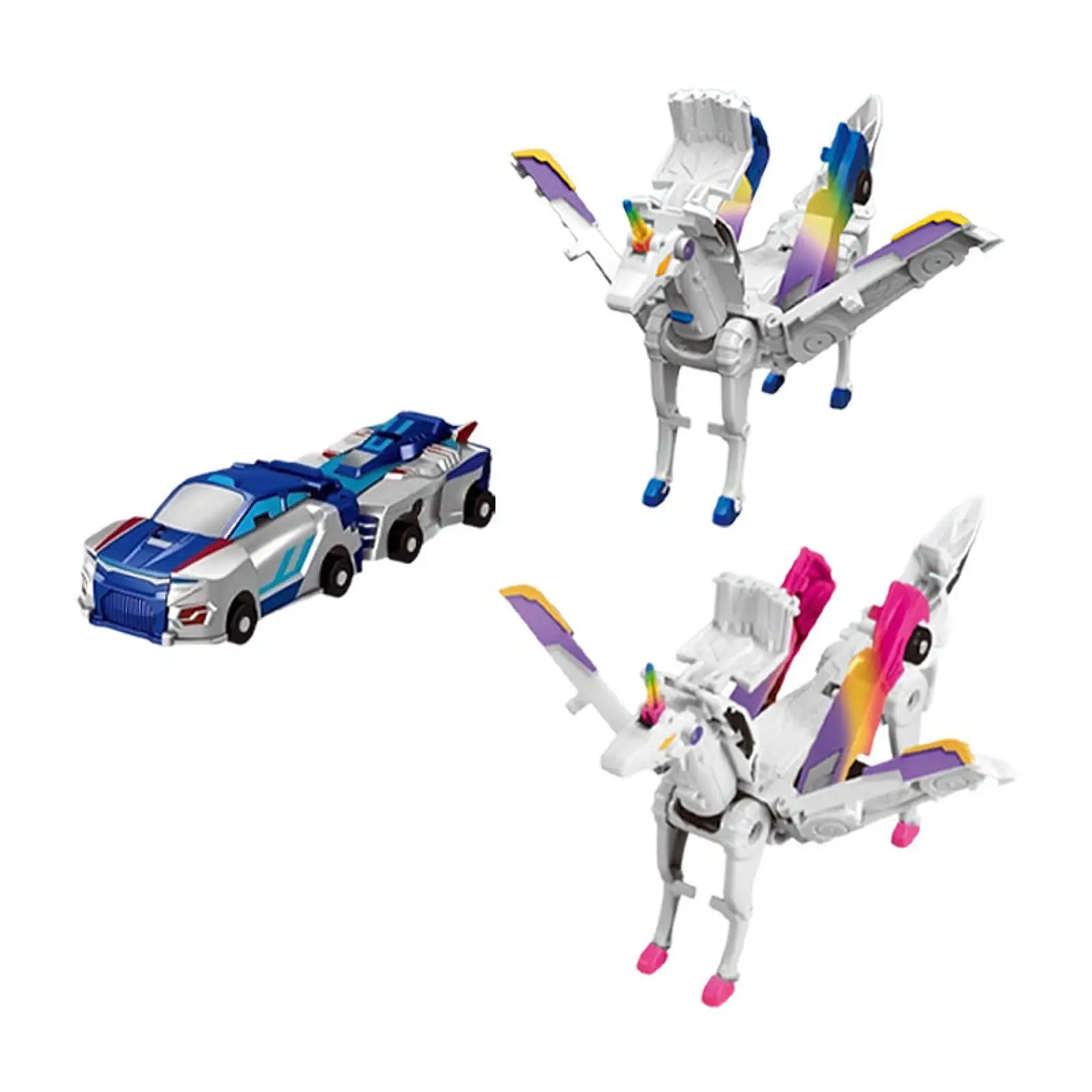 ชุดของเล่นรถแปลงร่าง 2 คัน ของเล่นเสริมพัฒนาการแบบพกพา หุ่นยนต์แปลงร่าง ชุดรถแปลงร่างหุ่นยนต์สำหรับเด็ก