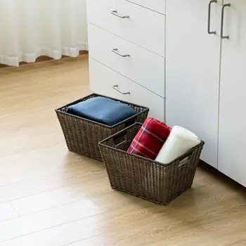 Better Homes & Gardens 大型聚乙烯藤編收納籃,附提手,2 件裝 8 最佳銷售 大籃子 - №1
