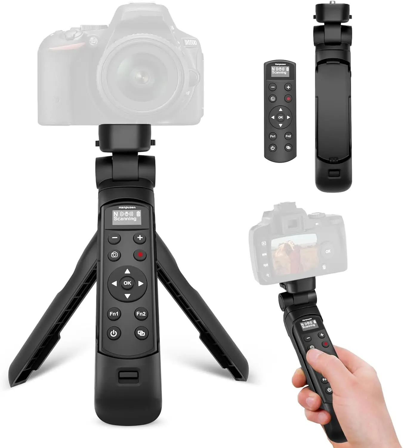 

Wireless Shooting Grip Tripod with OLED Screen Remote Control Shutter Release for Nikon B600/A1000/Z30/Z50/Z50II/Zfc/Z5/Z6II/