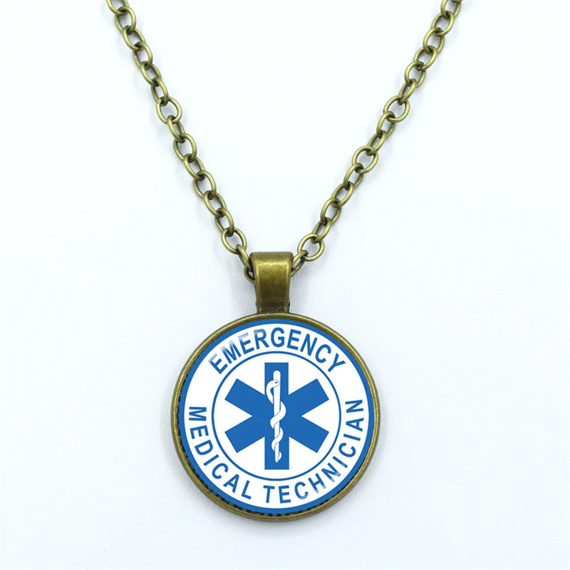 New Fashion Classic EMT Emergency Medical Technician Paramedic Badge Necklaces