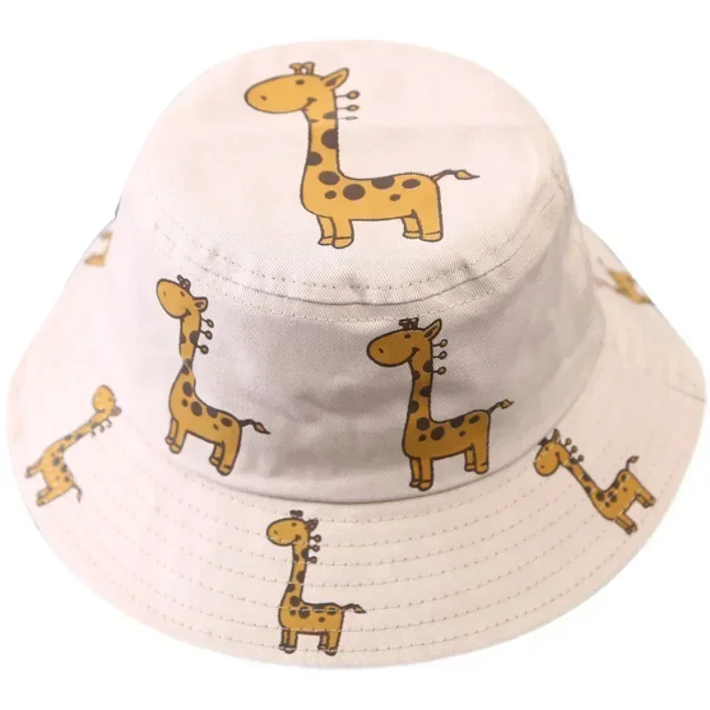 Bucket hat Cartoon Giraffe Baby Bucket Cap Outdoor Beach Children Sun Hat Kids Panama Cap Baby Boys Girls Cap image 5