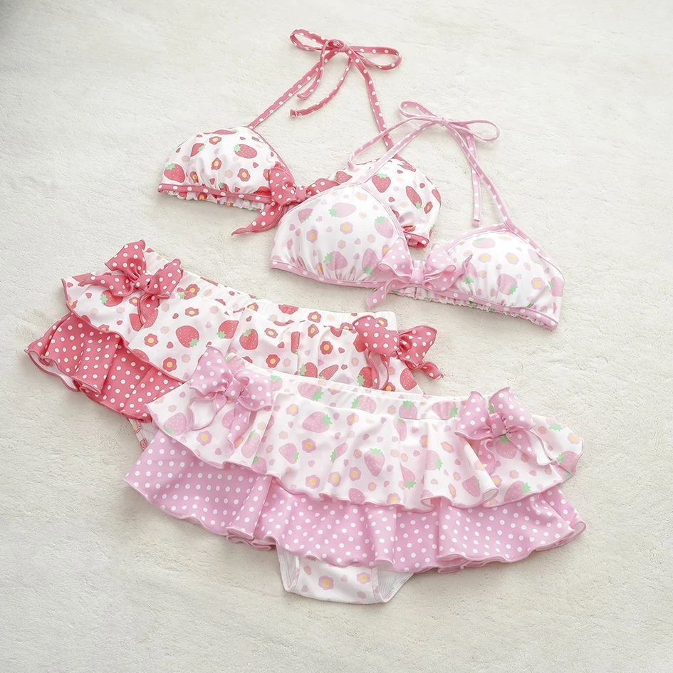 2026 Swimwear Beach Style Bikinis Beachwear Bathing Suit Sexy Lace-up Splicing Vintage Y2k Bikini Sets Holidays Swimsuit Women - Image 3