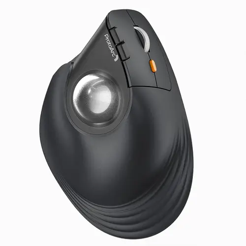 ProtoArc-ratón Trackball inalámbrico Vertical EM05 NL, ergonómico, con Bluetooth, recargable, para ordenador portátil y pulgar