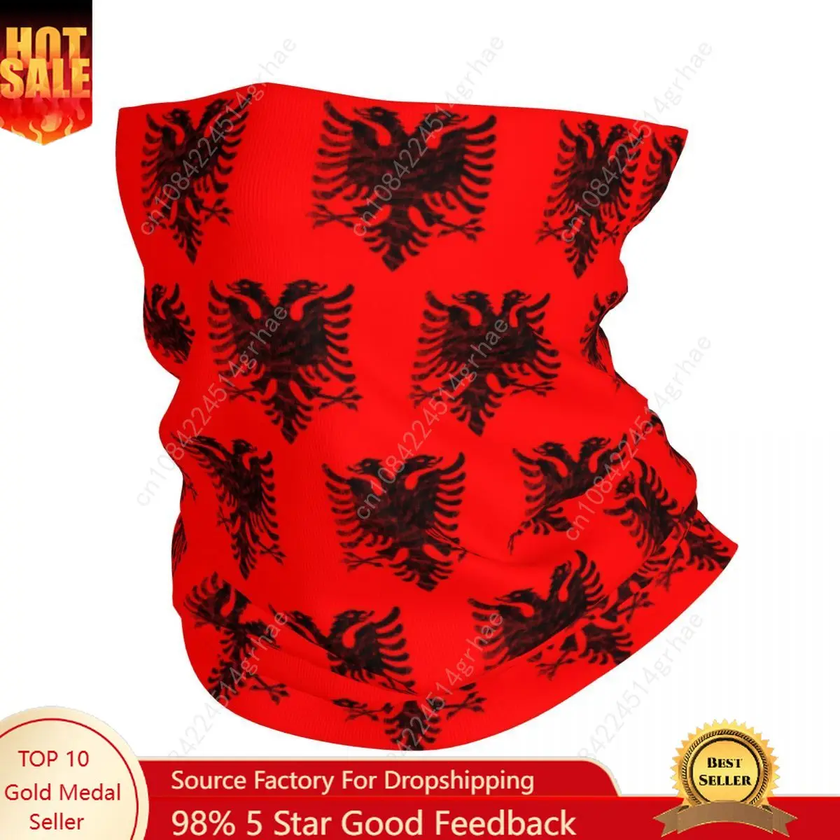 

Albania Flag Bandana Neck Cover Printed Wrap Mask Scarf Multi-use Headband Outdoor Sports For Men Women Adult Breathable