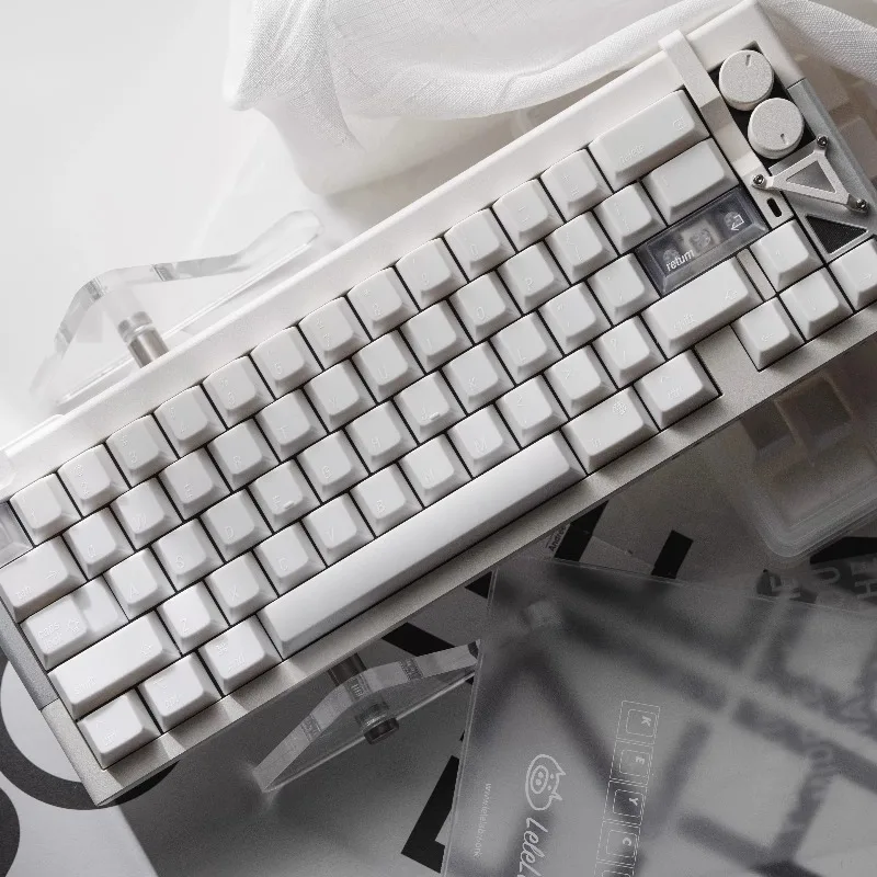 White Minimalist Theme Keycaps Set Customized Cherry Profile ABS Keyboard KeyCaps for Mechanical Keyboard Accessories Gifts