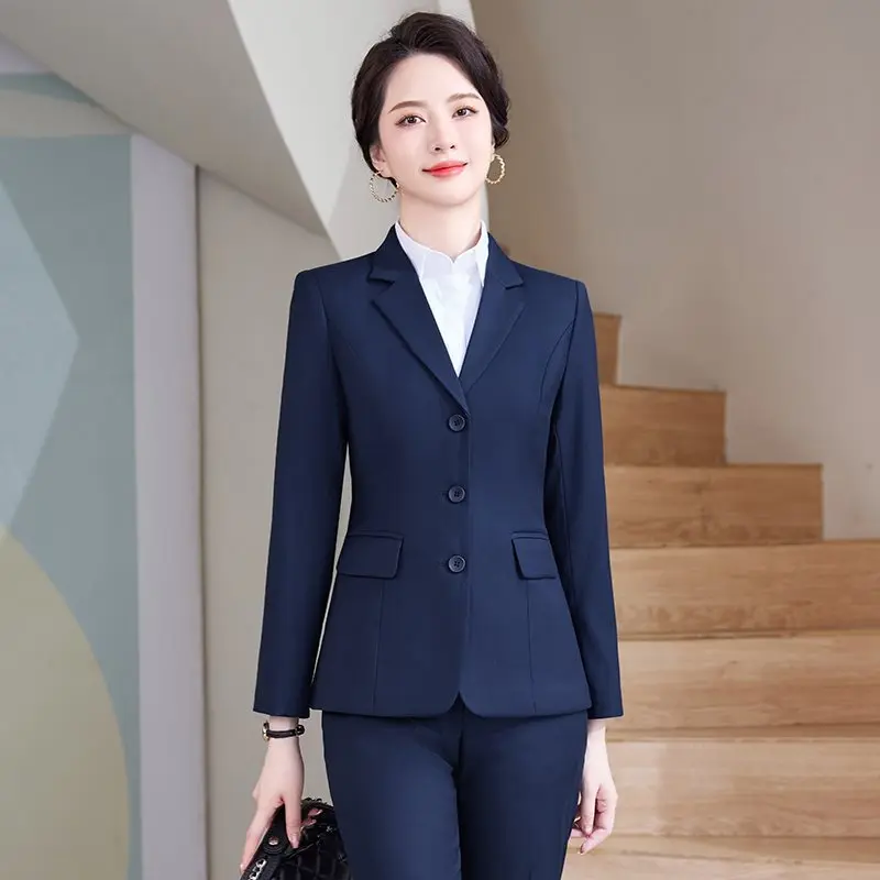 Giacca da abito professionale Set da donna Primavera Autunno Nuovo abbigliamento da lavoro Giacca formale a tre bottoni Abbigliamento da lavoro Abbigliamento da donna elegante