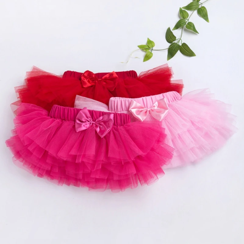 New Baby Girls Dress Sweet Puffy Bowknot Princess Skirts Infant Toddler Cute Tutu Birthday Party Skirts Photograph Dress 1-3Y