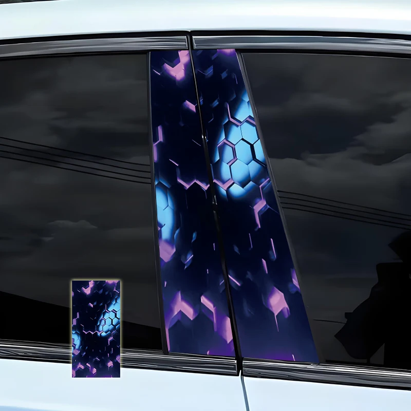 

Honeycomb Car Stickers Car B-pillar Vinyl Decals Waterproof Auto Center Pillar Sticker Cover Scratches Vehicle Decor Accessories