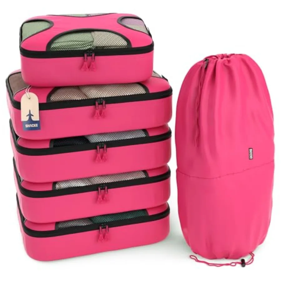 

6 Set Packing Cubes for Travel - Compression Packing Bags in Multiple Colors - Luggage Organizer Bags for Women - Travel Essent