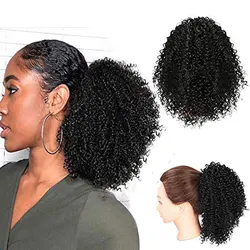 10-calowy syntetyczny afro sznurek kucyk Kinky kręcone kucyk sznurkiem afro puffs curly kucyk rozszerzenie dla kobiet