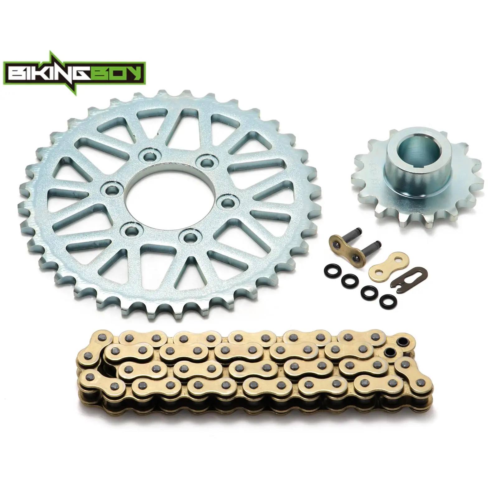 BIKINGBOY 420 Chian 48 Links + Front 15T / Rear 36T Sprocket For Sur-ron Ultra Bee Surron UB Electric Dirt Bike Motocross MX