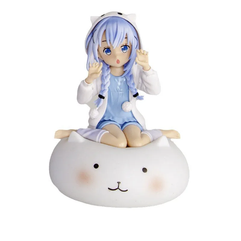 21CM Anime è l'ordine A Rabbit Kafuu Chino Hoto Kokoa Anime Model Sitting pigiama Outfit Toy Gift Collection Action Figure