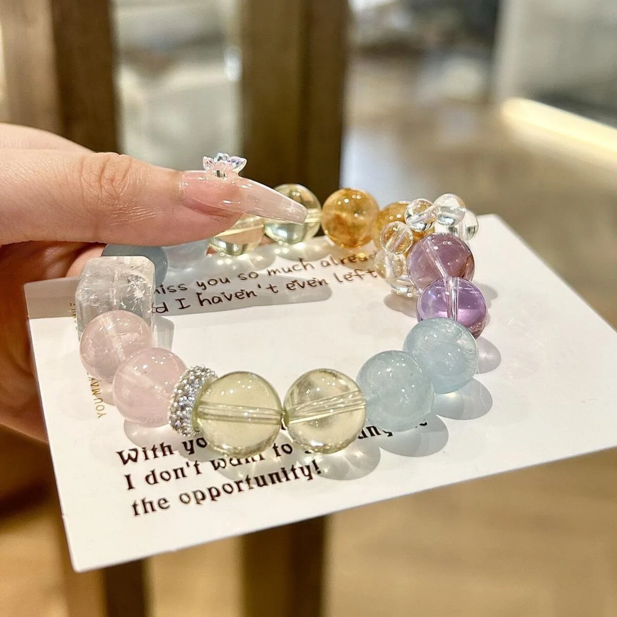 Natural Multi Color Crystal Bracelet 12mm Purple Yellow Blue Green Pink Clear Quartz Beaded Stretch Bracelet for Women