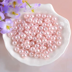 JUNAO 3 - 20mm Pink Sewing Round Pearl Beads With Holes Plastic Acrylic Spacer Beads ABS Imitation Pearl for DIY Jewelry Making