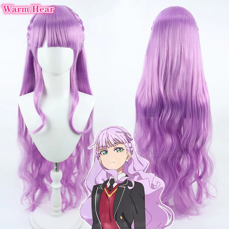 Wien Margarete Cosplay Wig Anime Long 90cm Purple Wavy Wig Heat Resistant Synthetic Wigs Halloween + Wig Cap