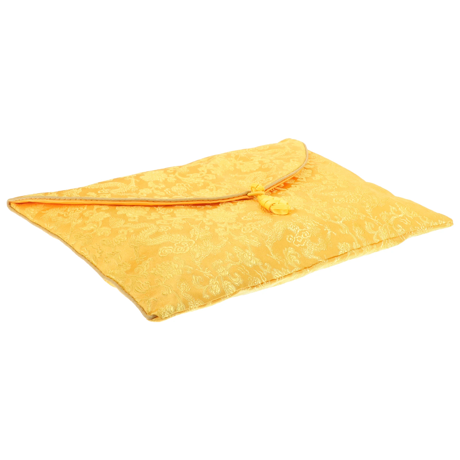 

Ethnic Style Scriptures Bag Portable Cotton Brocade Pouch Chinese Knot Closure Travel Jewelry Sundries Organizer Storage