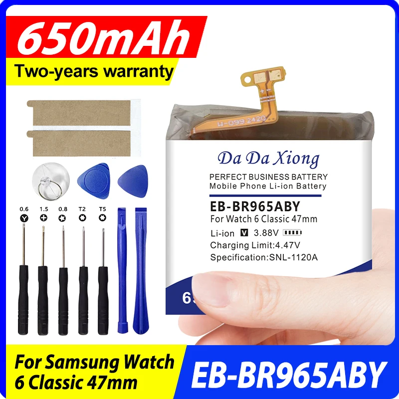 

DaDaXiong 650 мАч EB-BR965ABY Аккумулятор для смарт-часов Samsung Watch 6 Classic 47 мм Аккумуляторы + инструменты