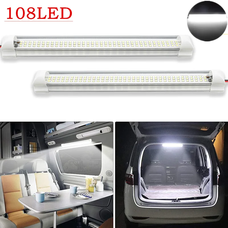

2PCS Camper Interior Led Reading Light 12-80V Cab Van Motorhome Car Ceiling Lamp Van Lorry Truck Indoor Light With ON/OFF Switch