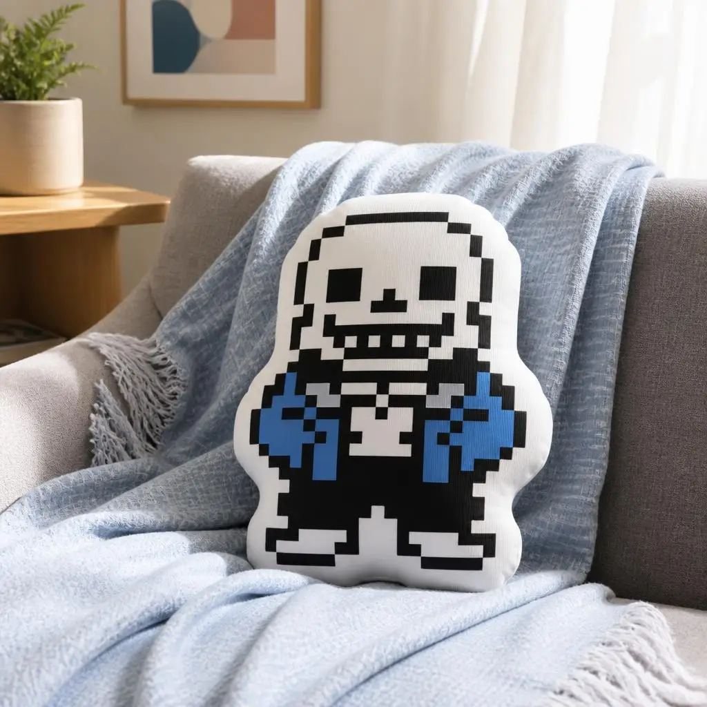 Sans and Papyru Undertales Funny Pillow Cushion Irregular Stuffed Throw Pillow Home Decor Gift Sofa Bed